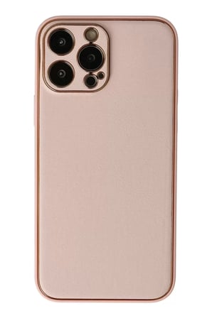İphone 13 Coco Deri Silikon Kapak - Pudra