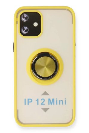 İphone 12 Montreal Yüzüklü Kapak - Sarı