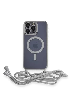 İphone 12 Divo Askılı Kapak - Gümüş