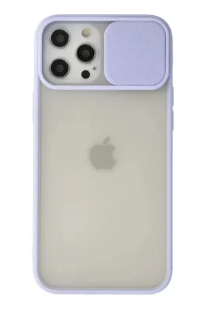 İphone 12 Palm Buzlu Kamera Sürgülü - Lila
