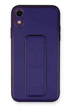 İphone Xr Coco Deri Standlı Kapak - Mor