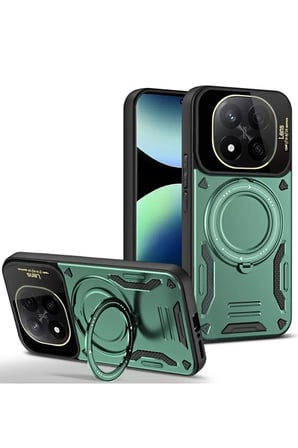 14 4G Joy Lens Standlı Kapak - Koyu Yeşil