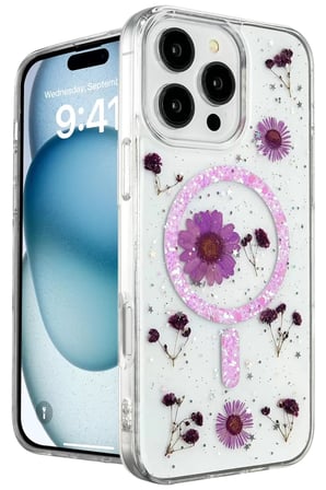 İphone 16 Daisy Simli Kapak - Mor