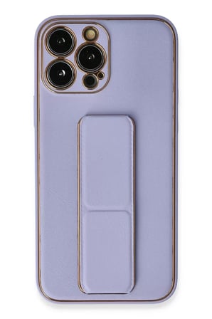 İphone 13 Coco Deri Standlı Kapak - Lila