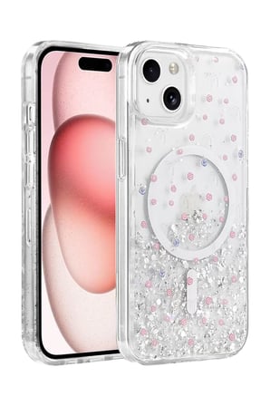 Onegif İphone 15 Misk Simli Kapak - Desen 1