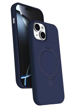 İphone 15 Standlı Kapak - Lacivert