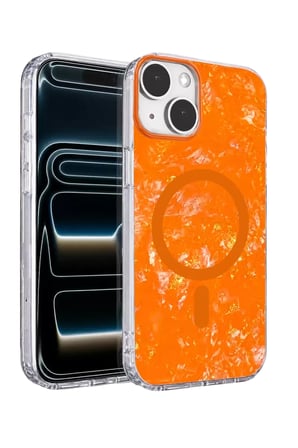 Onegif İphone 14 Mila Dalgalı Kapak - Turuncu