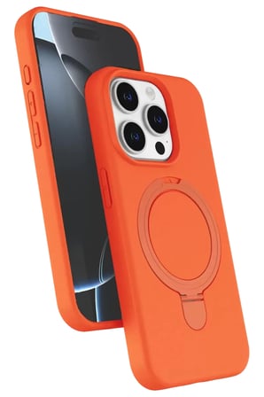 İphone 15 Standlı Kapak - Turuncu