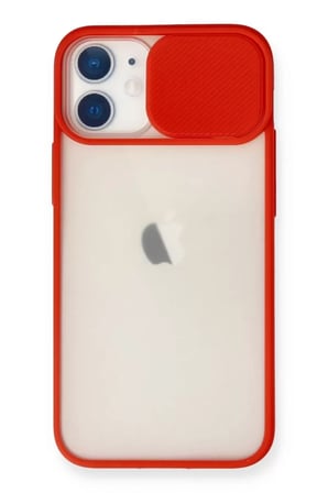 İphone 11 Palm Buzlu Kamera Sürgülü - Kırmızı