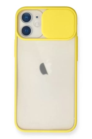 İphone 11 Palm Buzlu Kamera Sürgülü - Sarı