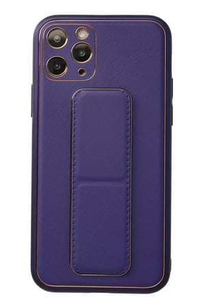 İphone 11 Coco Deri Standlı Kapak - Mor