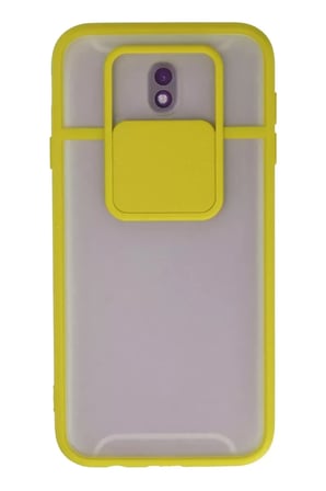 J7 / J730 Palm Buzlu Kamera Sürgülü - Sarı