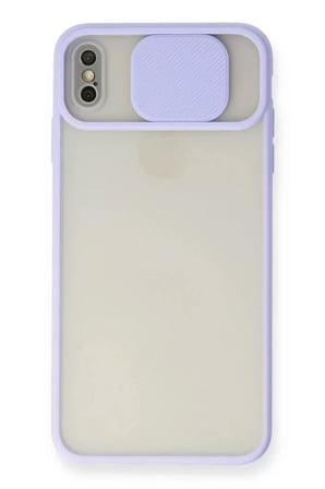 İphone X Palm Buzlu Kamera Sürgülü - Lila