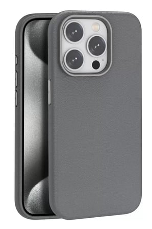 İphone 15 Wonder Deri Kapak - Titan Gri