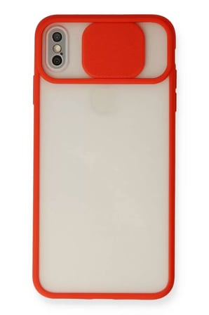 İphone Xs Palm Buzlu Kamera Sürgülü - Kırmızı