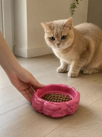 Eko Form Model Beton Mama Su Kabı (16Cm*16Cm*5.5Cm) - Pembe
