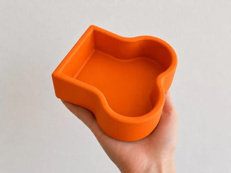 Kemik Model Beton Mama Su Kabı - Turuncu