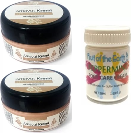 Hintohu Three Brand 50Ml Arnavut Aklık Kremi 2Ad+Foot Care Cream 50Ml Ayak Bakım Kremi Naneferahlığ