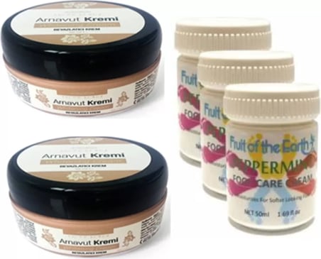 Hintohu Three Brand 50Ml Arnavutaklıkkremi 2Ad+Foot Carecream 50Ml Ayak Bakımkremi Naneferahlığıvek