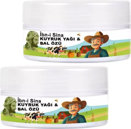Ibn-I Sina 2 Adet 50 Ml Kavanoz Kuyruk Yağı Bal Özü / Yüz Bakım Kremi