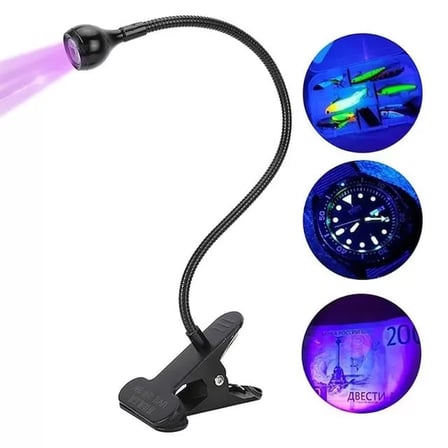 Uv Mor Işık - Yapışkan Kurutma Lambası Esnek Masa Lambası 3 Watt