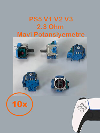 10 Adet Ps5 Analog Motoru Tüm Kollar İle Uyumlu Mavi 2.3k Ohm