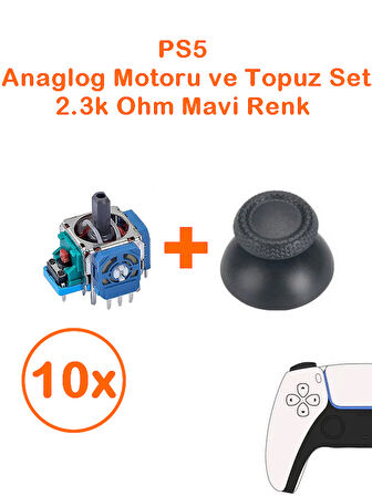 10 Adet Ps5 Analog Motoru Ve Başlık Topuz Set