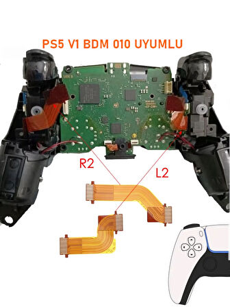 1 TAKIM PS5 V1 BDM 010 KOLLAR İLE UYUMLU L R L2 R2 TETİK FLEX KABLO