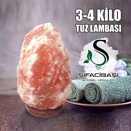 ŞİFACIBAŞI Himalaya Tuz Lambası 3 4 Kilo Kablo+Ampul Seti