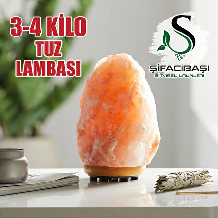 ŞİFACIBAŞI Himalaya Tuz Lambası 3 4 Kilo Kablo+Ampul Seti