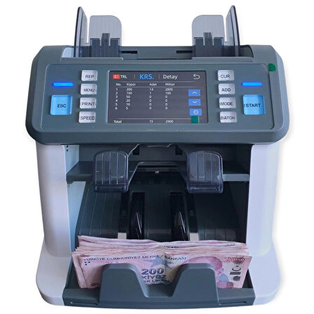 SC-955A Profesyonel Para Sayma Makinesi - Otomatik Ülke Tanımalı Müşteri Ekranı