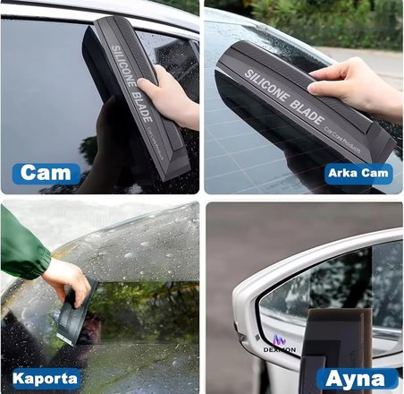 Oto Araç Cam Ve Kaporta Su Temizlik Sileceği Çekçek Çizmez Silikon
