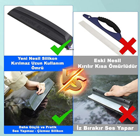Oto Araç Cam Ve Kaporta Su Temizlik Sileceği Çekçek Çizmez Silikon