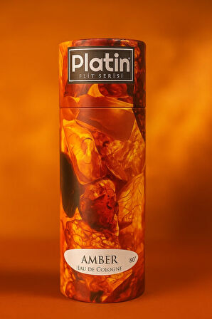 Platin Elit Serisi Silindir Kutu Ahşap Kapaklı 80° 250 Cc. Cam Şişe Amber Kolonyası