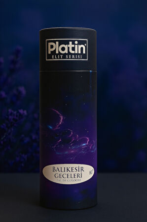 Platin Elit Serisi Silindir Kutu Ahşap Kapaklı 80° 250 Cc. Cam Şişe Balıkesir Geceleri Kolonyası