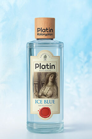 Platin Elit Serisi Silindir Kutu Ahşap Kapaklı 80° 250 Cc. Cam Şişe Ice Blue Kolonyası