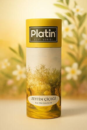 Platin Elit Serisi Silindir Kutu Ahşap Kapaklı 80° 250 Cc. Cam Şişe Zeytin Çiçeği Kolonyası