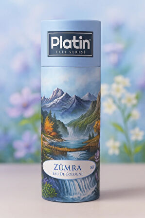 Platin Elit Serisi Silindir Kutu Ahşap Kapaklı 80° 250 Cc. Cam Şişe Zümra Çiçeği Kolonyası