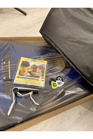 Klasik 4/4 Mavi Gitar Seti