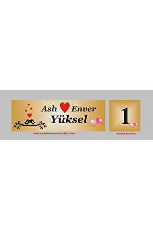 Kişiye Özel Kapı Isimliği , Gold Aliminyum levha