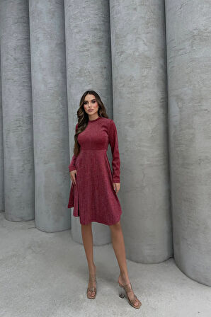 Lesa Wear Yumuşacık Likralı Simli Mini Gece Elbisesi