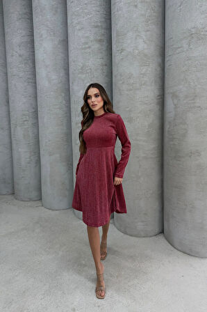 Lesa Wear Yumuşacık Likralı Simli Mini Gece Elbisesi