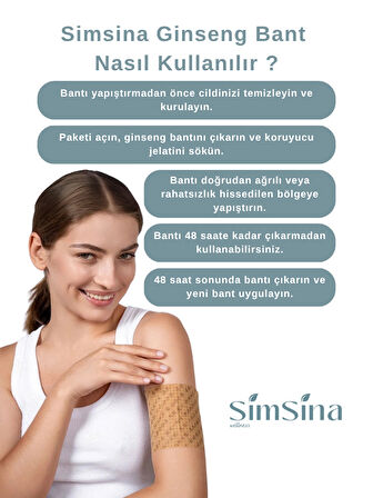 Simsina Doğal Ginseng Ağrı Bandı ile Anında Konfor ve Kalıcı Rahatlama 150 Adet Ginseng Bant