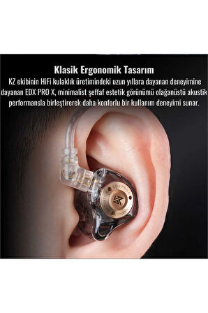 KZ EDX PRO X 1DD 10mm Dinamik Sürücü Kulak Içi Kulaklık Mikrofonlu