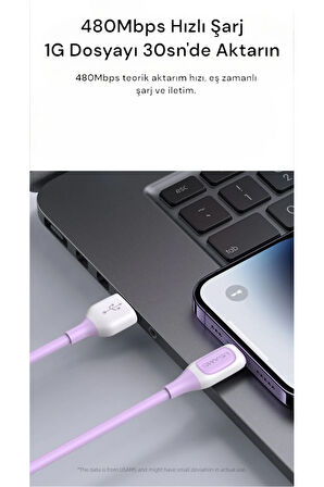 USAMS SJ595 Jelly Serisi Lightning 8Pin Şarj Kablosu 1M