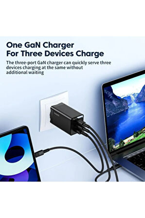 Toocki 67w Gan Şarj Hızlı Şarj Telefon Tablet Macbook Pro Şarj Aleti 100w Type C Şarj Kablosu 1m