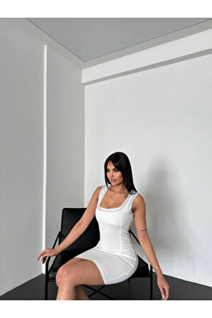TAŞLI YAKA TASARIMLI ŞIK KADIN ELBİSE - MİNİ BOT ŞIK GECE ELBİSE