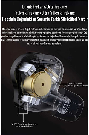 KZ ZS10 Pro 2 Hibrit Kulaklık 4BA+1DD Mikrofonlu