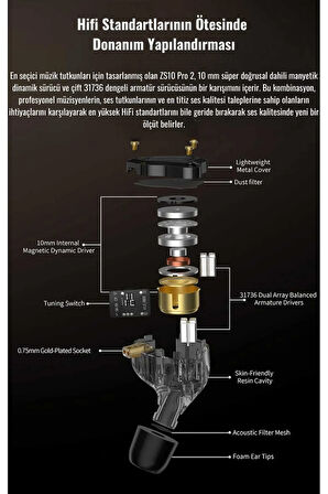 KZ ZS10 Pro 2 Hibrit Kulaklık 4BA+1DD Mikrofonlu
