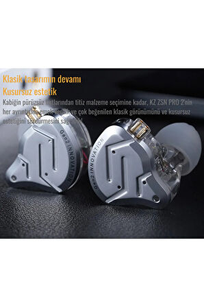 KZ ZSN Pro 2 1BA+1DD Hibrid Sahne iEM İn Ear Kulaklık Mikrofonlu